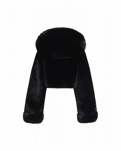 EZRA Plush Oversized Faux Fur Hooded Jacket
