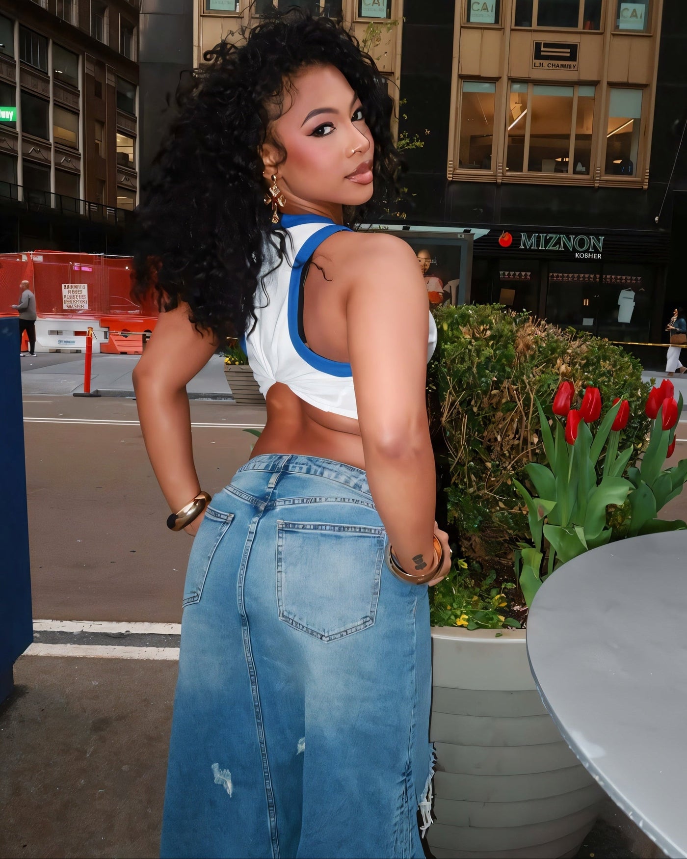 AINSLEY Fringe Split Denim