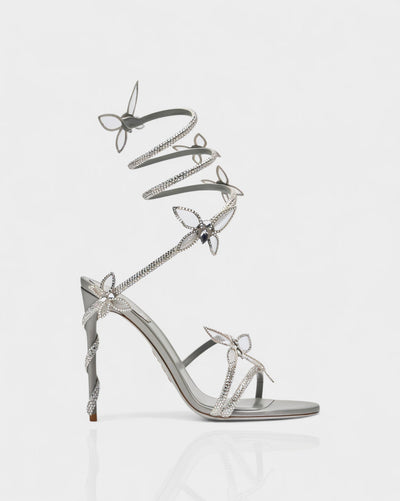 LYNA Crystal Butterfly Spiral High Heels