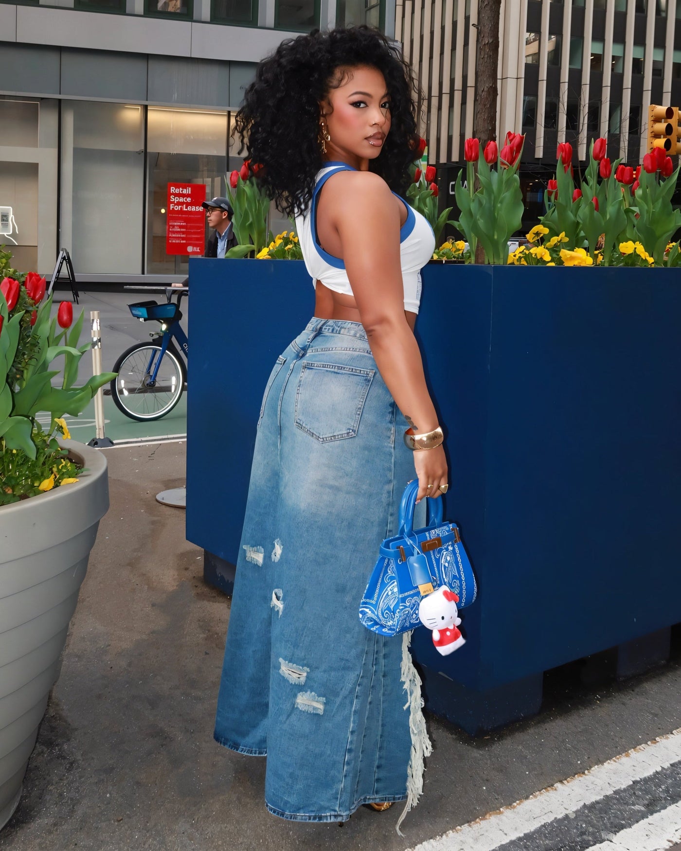 AINSLEY Fringe Split Denim