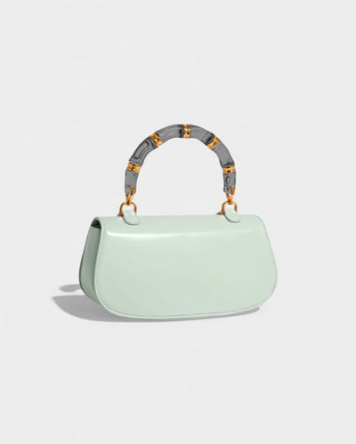 ZARLA Bamboo Handle Faux Leather Bag