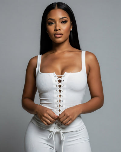 MATILDA Lace Up Top & Capri Pants Set