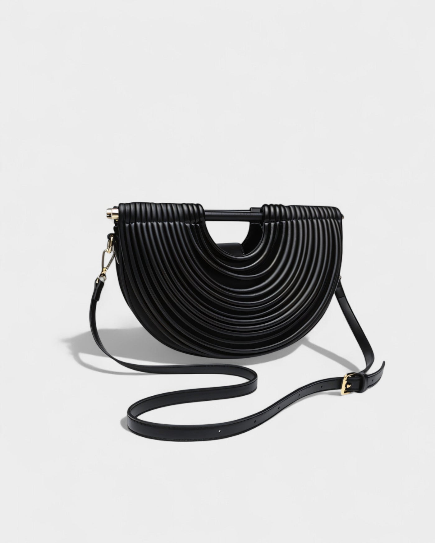 CANYA Textured Half-Moon Crossbody Clutch