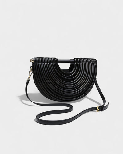 CANYA Textured Half-Moon Crossbody Clutch