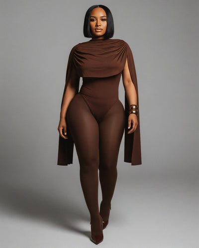 RELANI Draped Illusion Jumpsuit