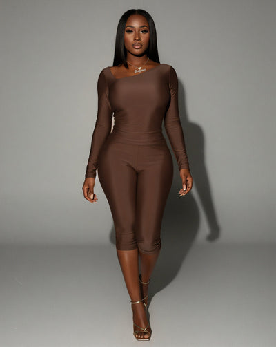 ASANA Asymmetrical Long Sleeve Top & Capri Pants Set