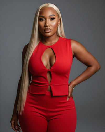 RAFAELA Cutout Keyhole Top & Capri Pant Set