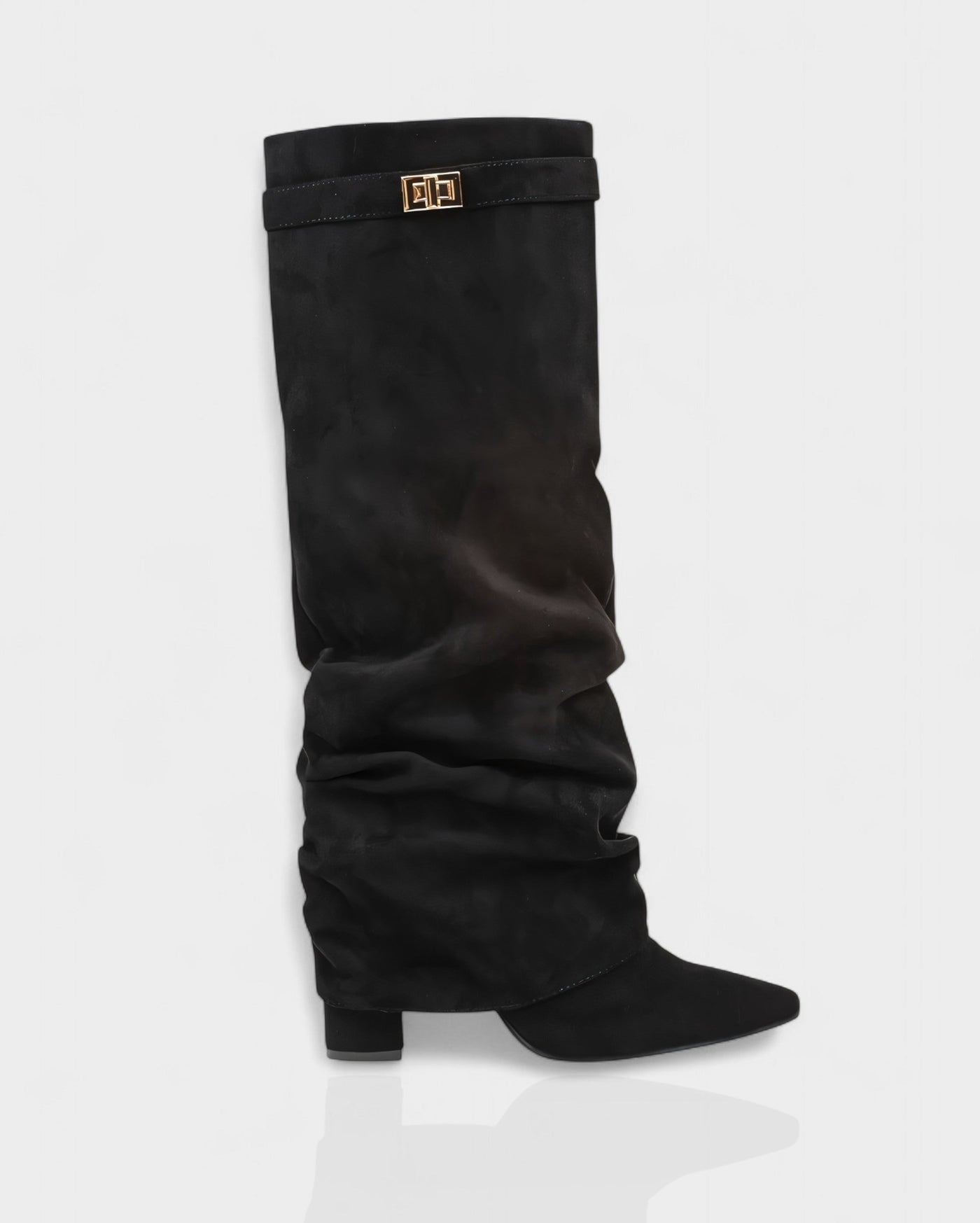 MAISY Slouchy Pointed-Toe Knee-High Boots