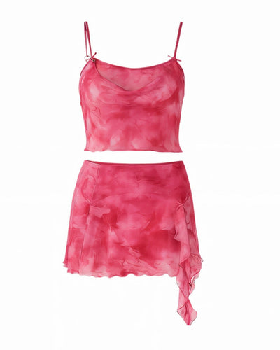 DELILAH Camisole Top & Ruffle Mini Skirt Set