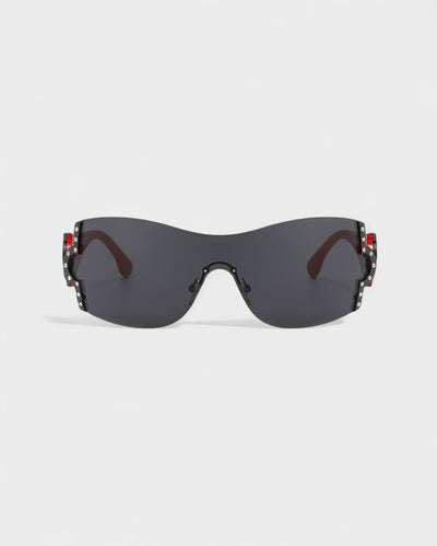 YORAYA Shield Rimless Oversized Sunglasses