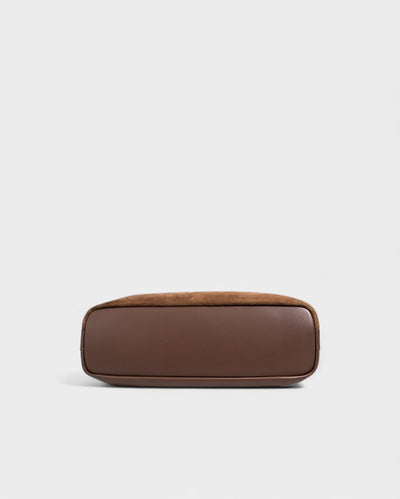 YENNA Faux Suede Dumpling Shoulder Bag