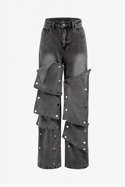 MAEVE Button Baggy Jeans