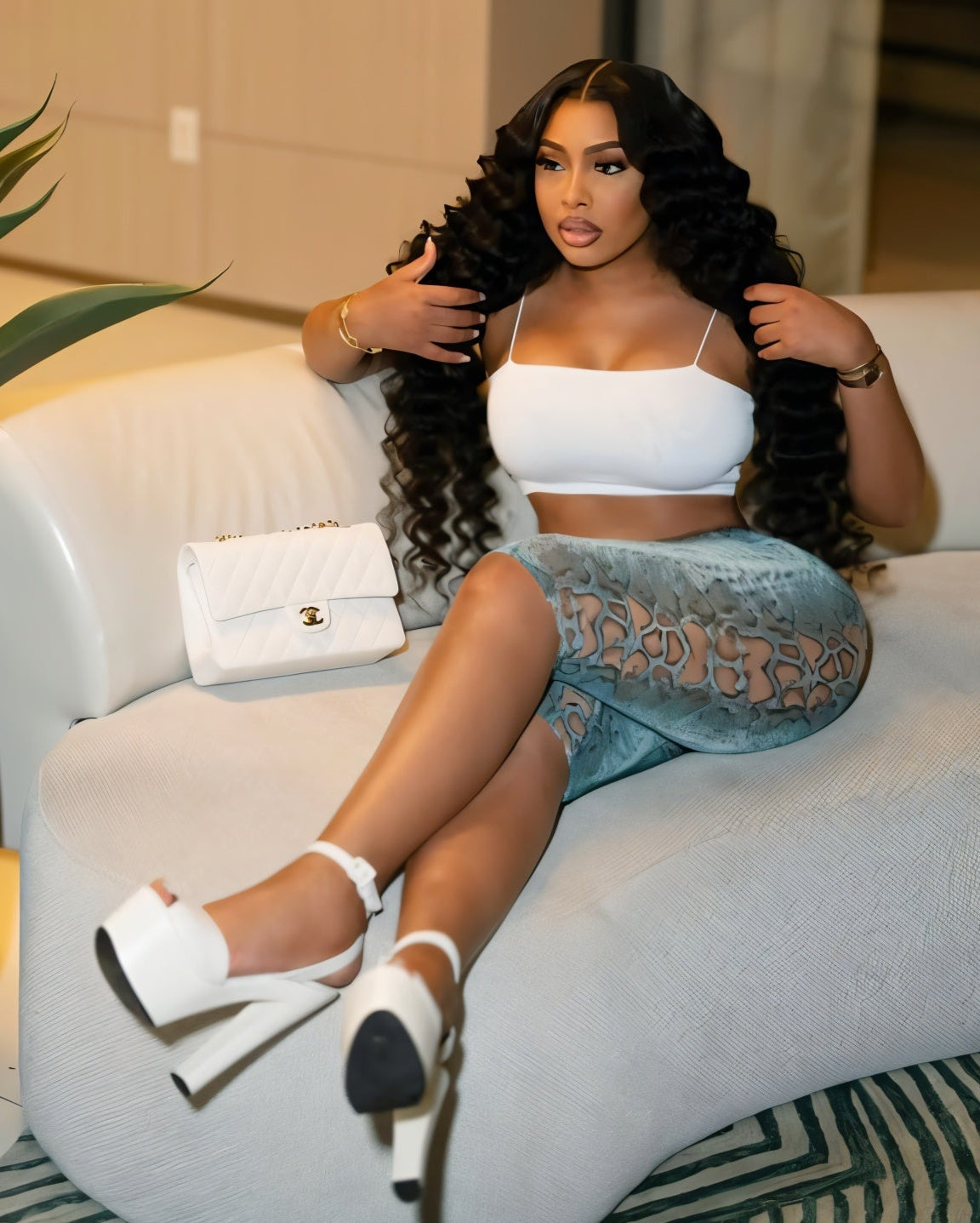 DELLA Snake Print Capri Pants