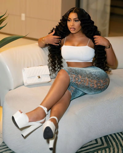 DELLA Snake Print Capri Pants