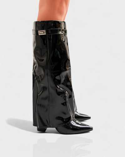 MAISY Straight Pointed-Toe Knee-High Boots
