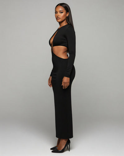 PARKER Long Sleeve Cut-out Maxi Dress