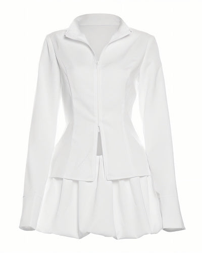 SAM Zip-up Shirt & Bubble Skirt Set