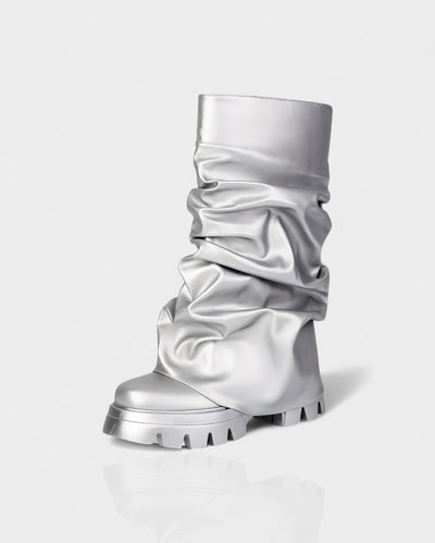 CRISTINA Slouchy Platform Mid-Calf Boots