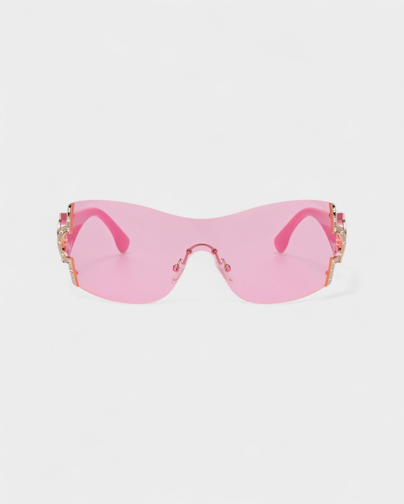 YORAYA Shield Rimless Oversized Sunglasses