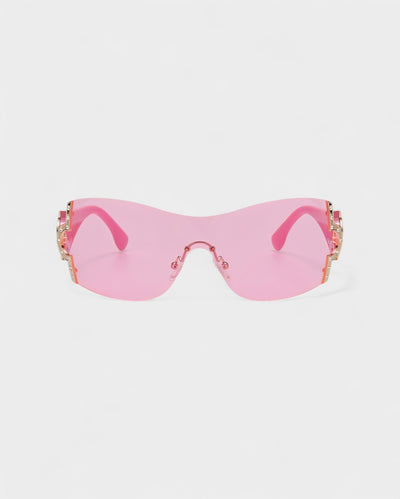 YORAYA Shield Rimless Oversized Sunglasses