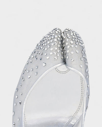 AURIEL Embellished Red Sole Mesh Stiletto Heels