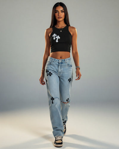 JEMI Cross Detail Crop Top