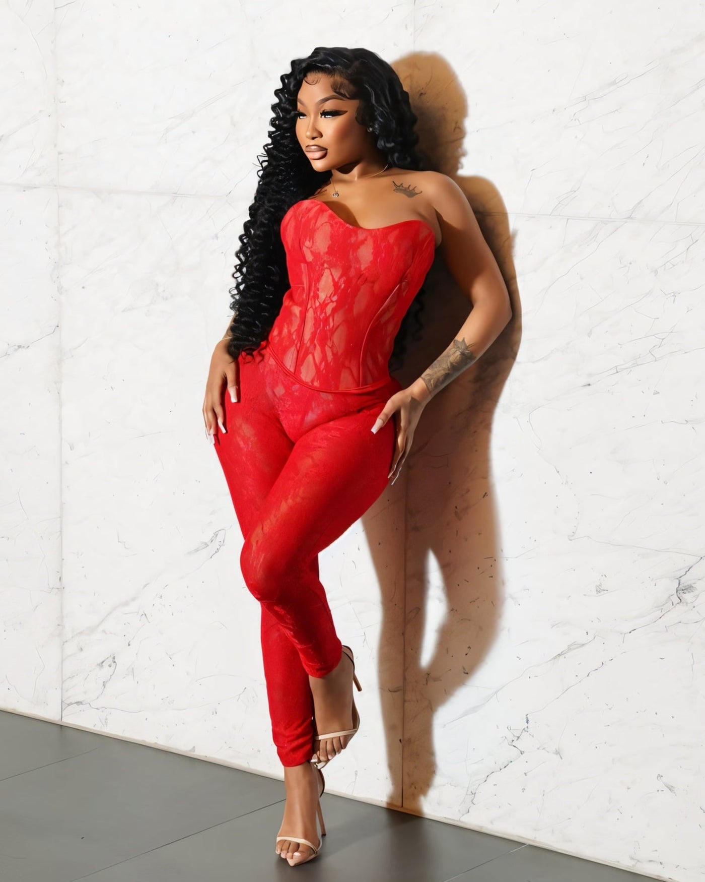 SAMANTHA Corset top & High-rise Fitted Pants Set