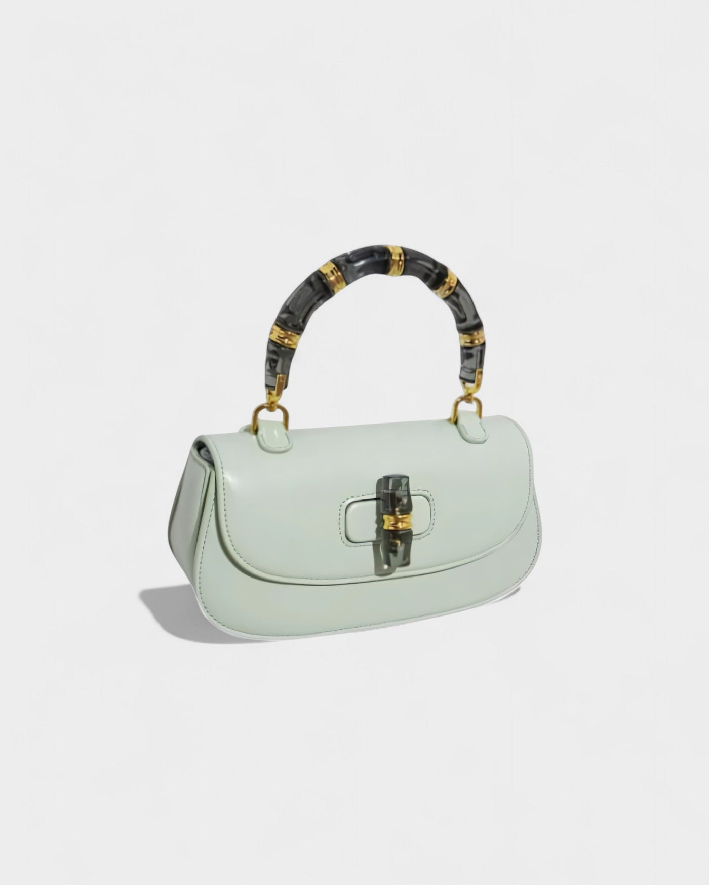 ZARLA Bamboo Handle Faux Leather Bag