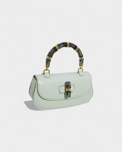 ZARLA Bamboo Handle Faux Leather Bag