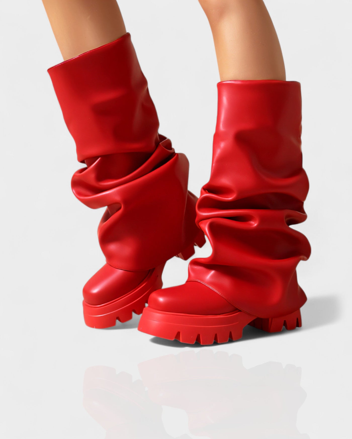 CRISTINA Slouchy Platform Mid-Calf Boots