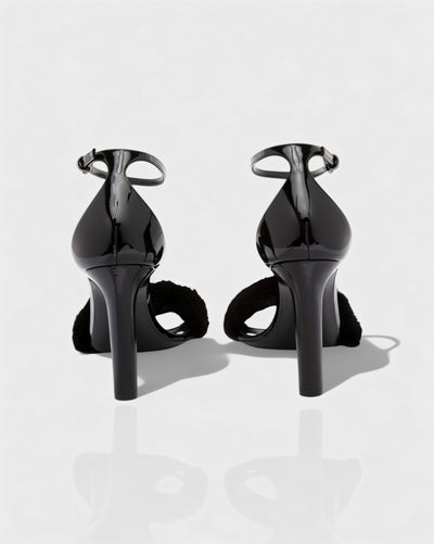 ILUNA Mink Fur Strap Heels