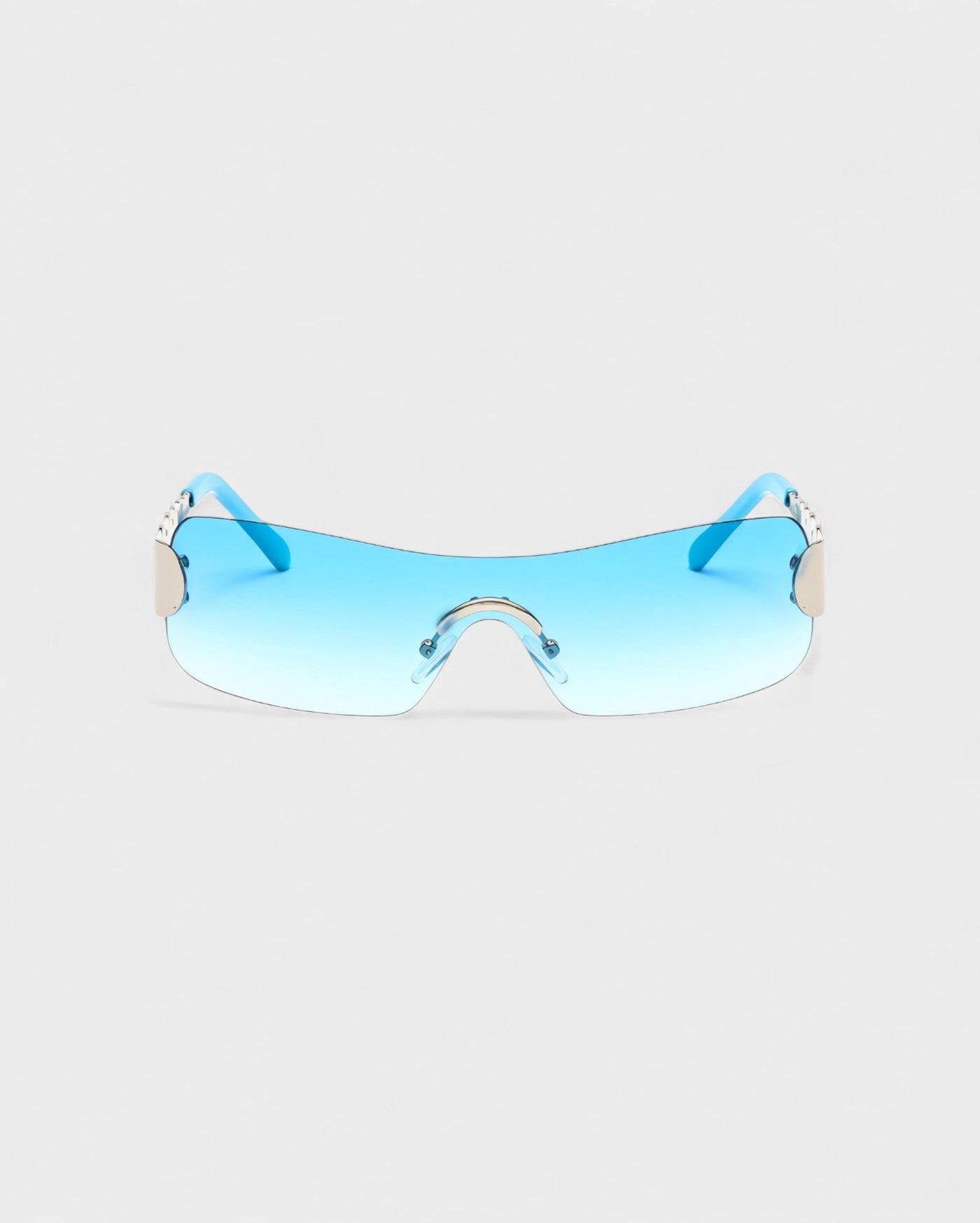 AMORA Circle Embellished Rimless Shield Sunglasses