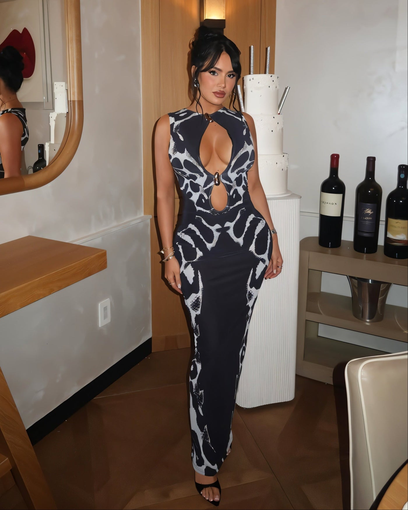 ALLEGRA Front Cut-out Maxi Dress