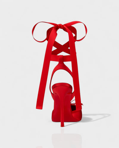 BREN Red Sole Ballet Lace-Up Stiletto Heels