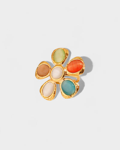 ROSELLE Multicolor Gemstone Floral Ring