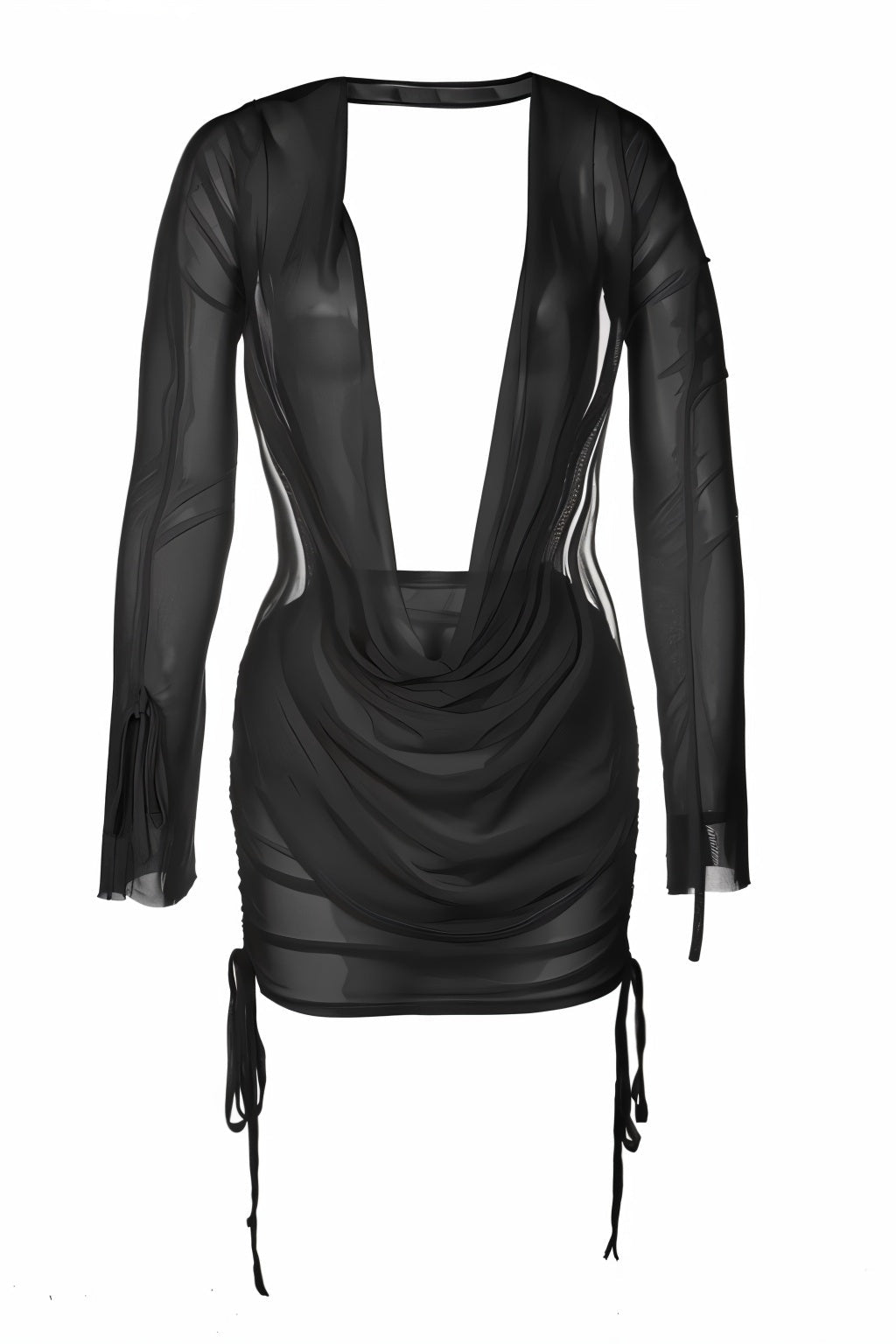 VALERIA Tie-up Mesh Gauze Pleated Skirt Set