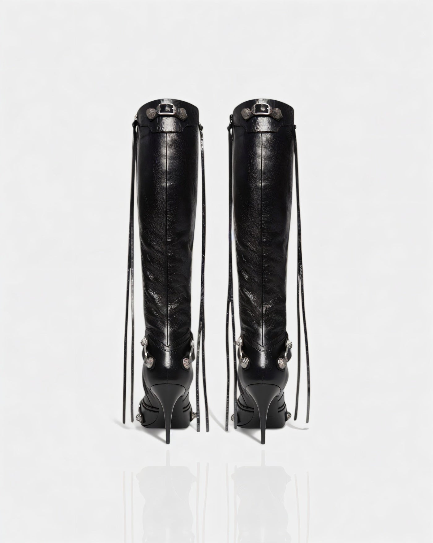 WENA Studded Pointed Toe Knee-High Boots