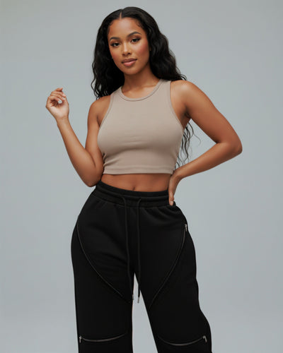 TINAY High Waist Multi-zipper Loose Pants