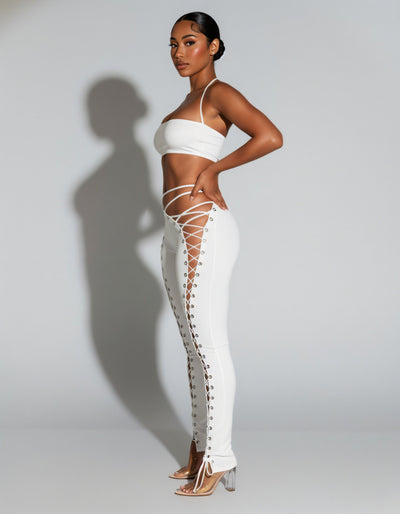 SORELA Crop Top & Lace-up Pants Set