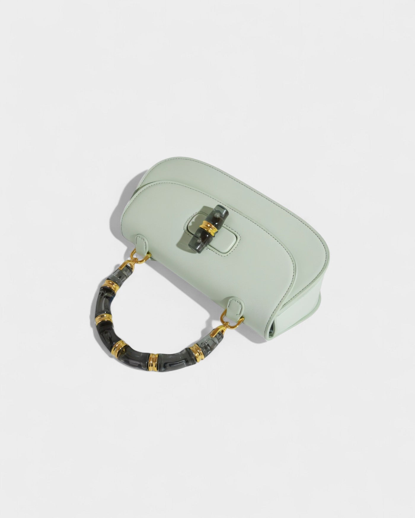 ZARLA Bamboo Handle Faux Leather Bag