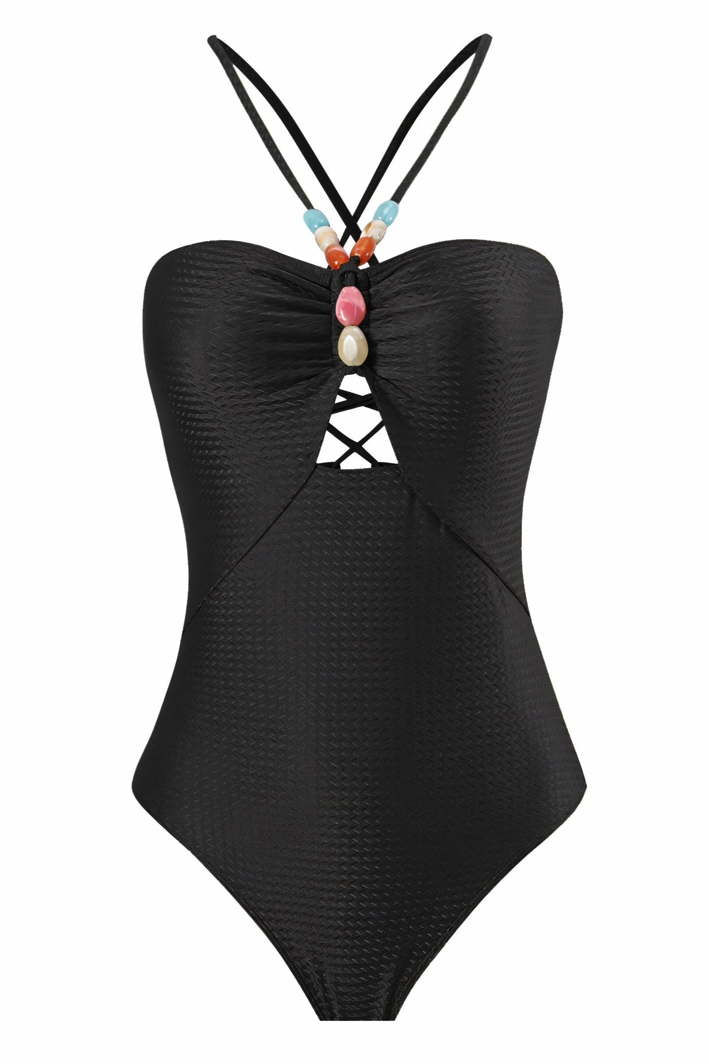 LOTTIE Beaded One-Piece Swimsuit & Tie Maxi Skirt Set