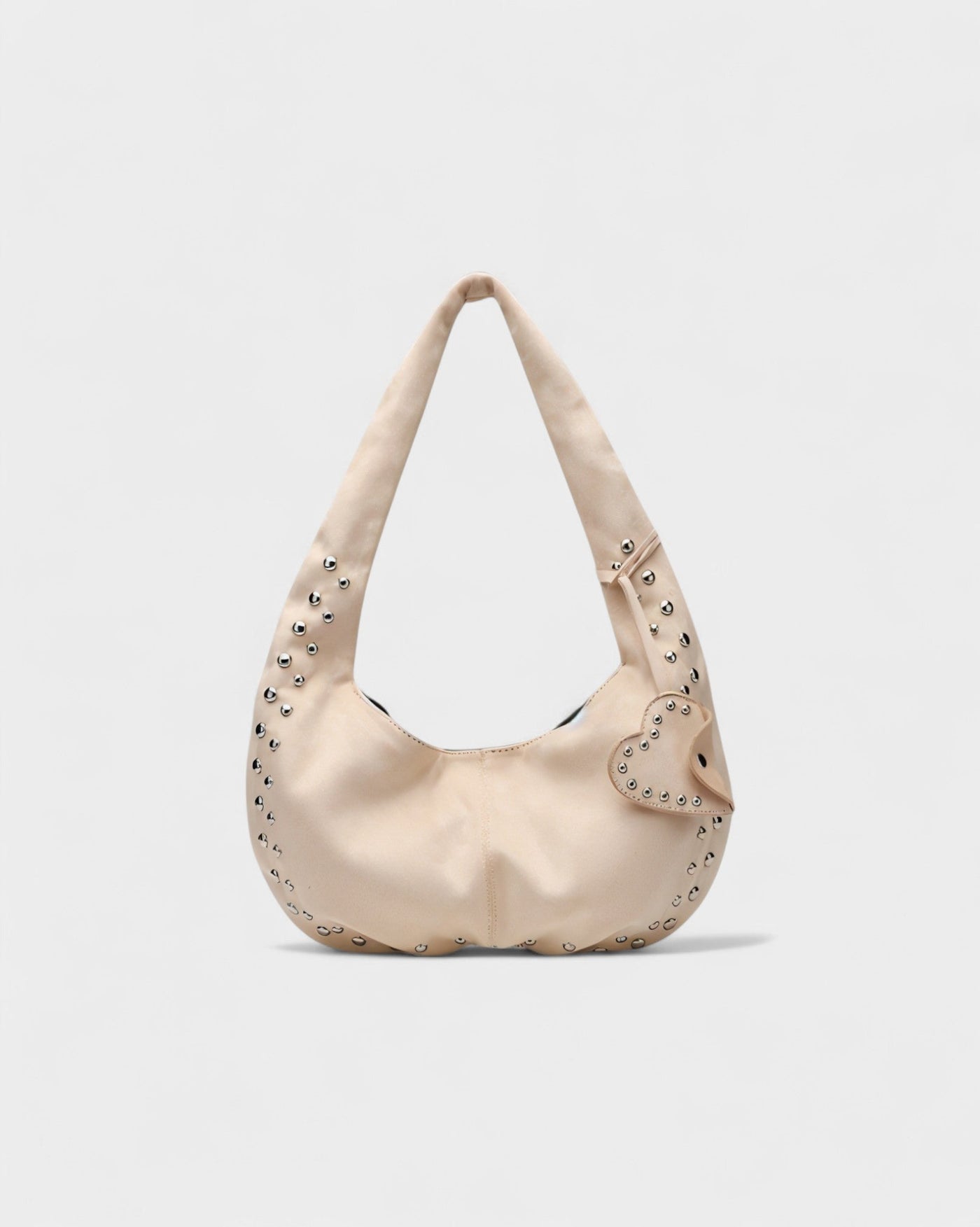 GELLA Heart Charm Studded Shoulder Bag