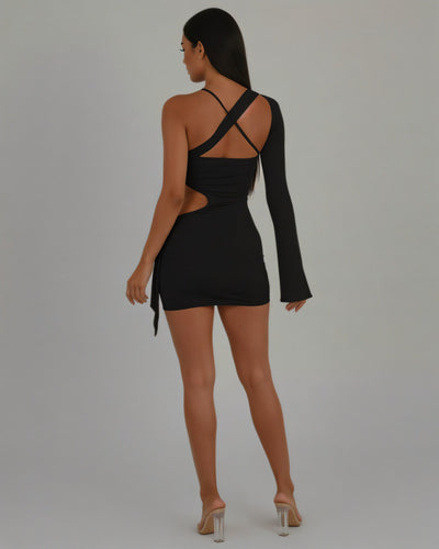 CAPRI One-Shoulder Cut-Out Bodycon Mini Dress