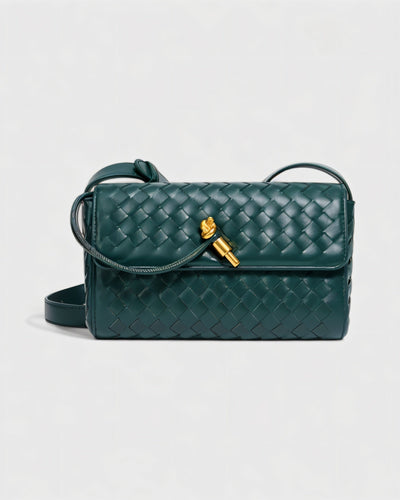 CLEO Mini Woven Gold Lock Accent Shoulder Bag