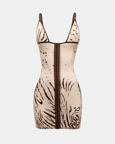 EMILIA Zebra Print Bodycon Mini Dress