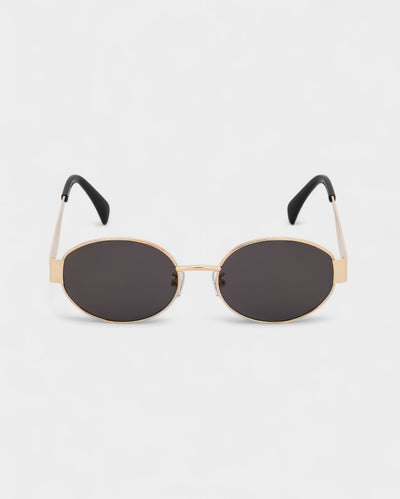 DACY Retro Slim Oval Frame Sunglasses