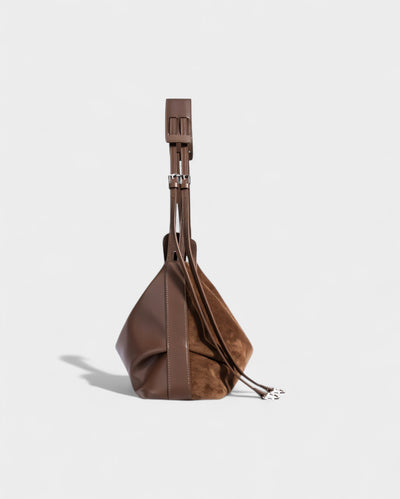 YENNA Faux Suede Dumpling Shoulder Bag