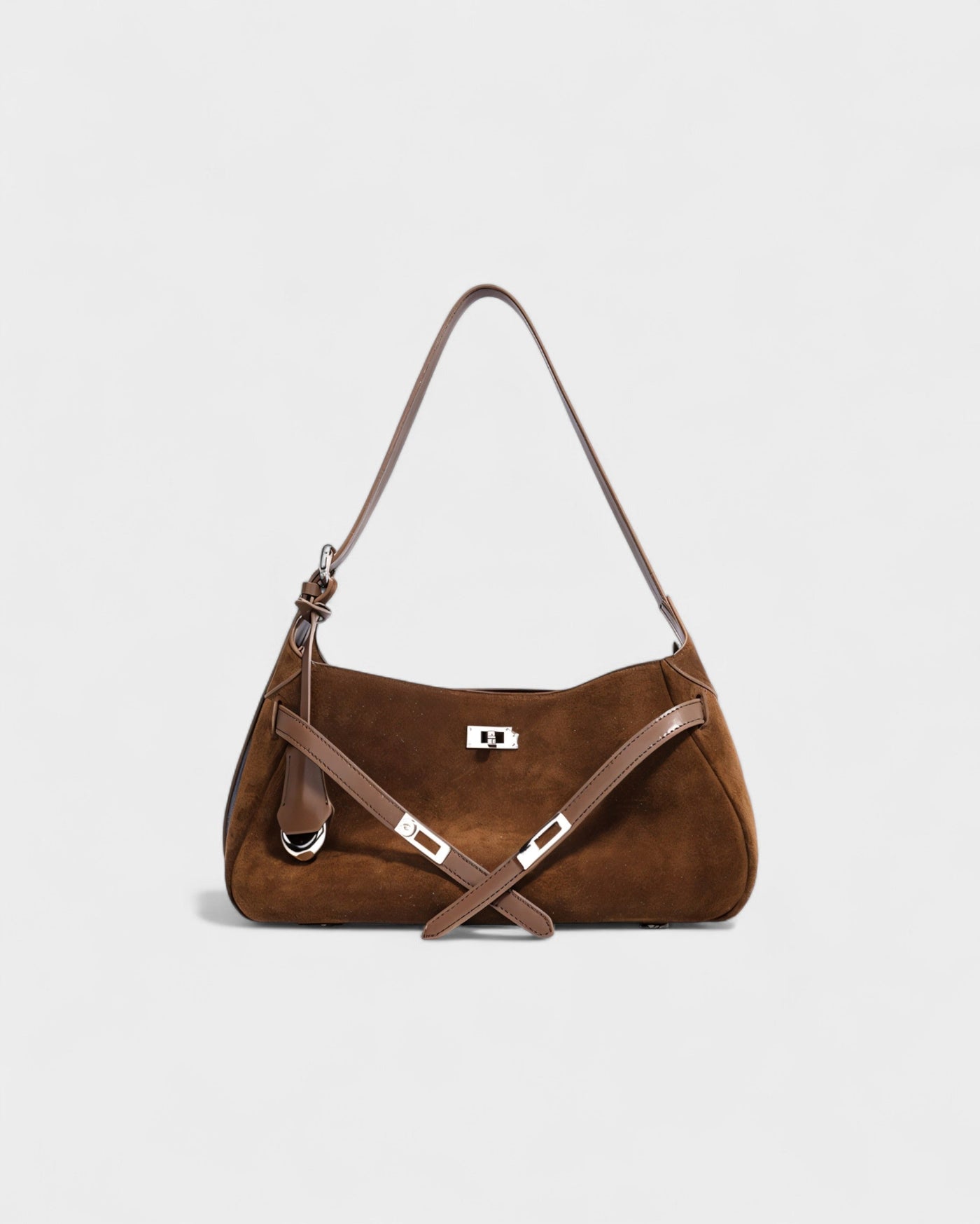ELENA Turn-Lock Faux Suede Mini Bag