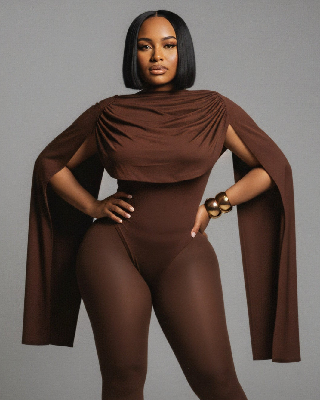 RELANI Draped Illusion Jumpsuit