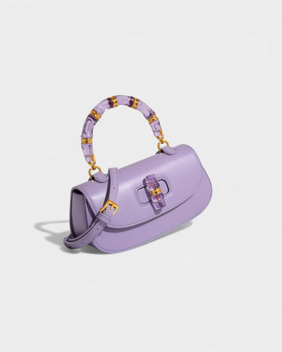 ZARLA Bamboo Handle Faux Leather Bag